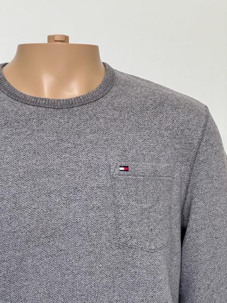 Tommy hilfiger pánsky sveter s vreckom a logom, tommy hilfiger,l