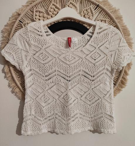 Háčkovaný top h&m, h&m,xs