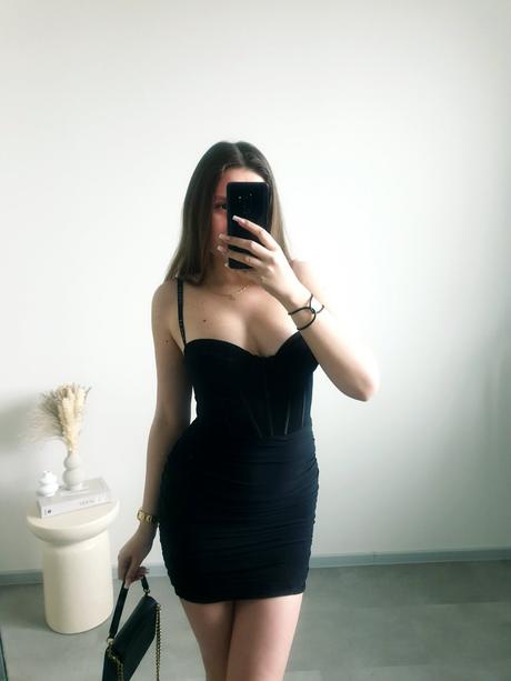 Oh polly čierne mini šaty m, m