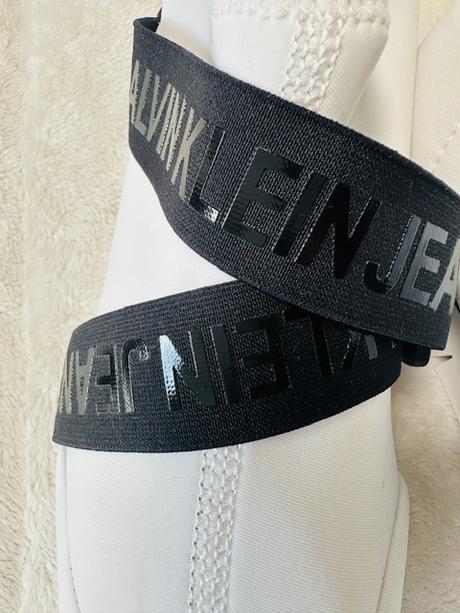 Elastické bieločierne tenisky calvin klein jeans, 39