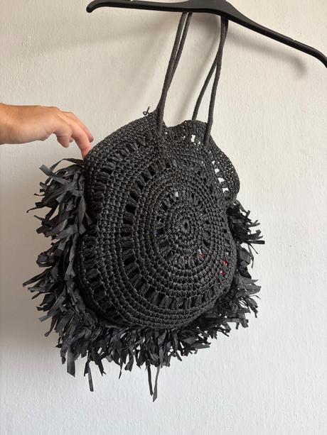 Zara letna boho kabelka cierna pc 37e handmade mal, zara