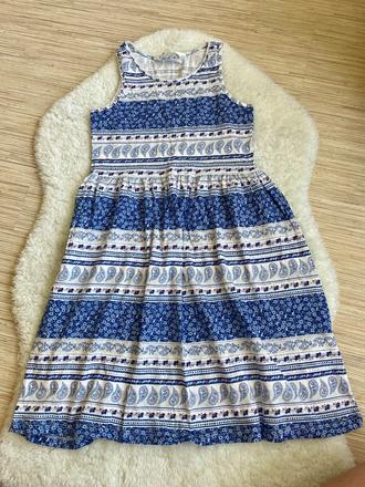 Bielo modre vzorovane letne saty, h&m,134