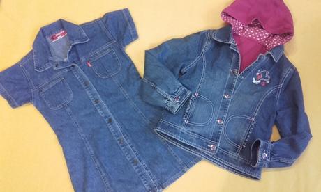 Riflova dievc. bunda+saty, h&m,128
