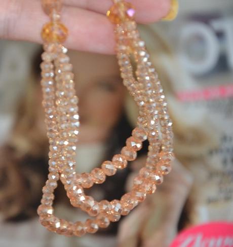 Korálkový trblietavý viacradový náhrdelník, 