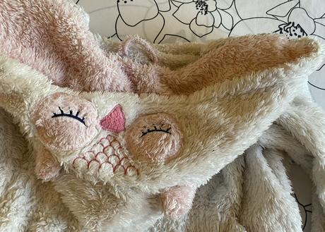 Chlpatkový  sovičkový župan f&f s kapuckou v. 128, f&f,128