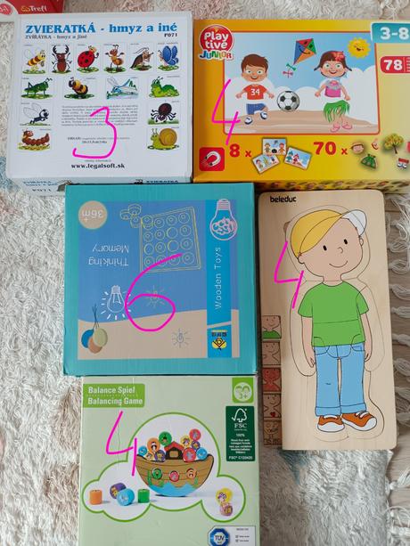 Rôzne hry vhodné od 3 rokov,