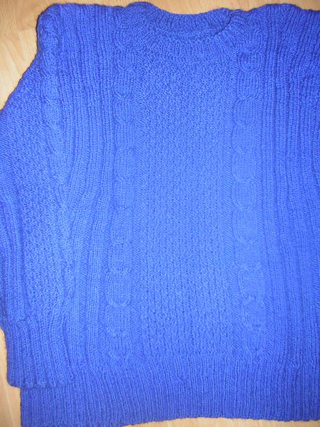 Ručne štrikovaný pulover + rolák grátis, xl