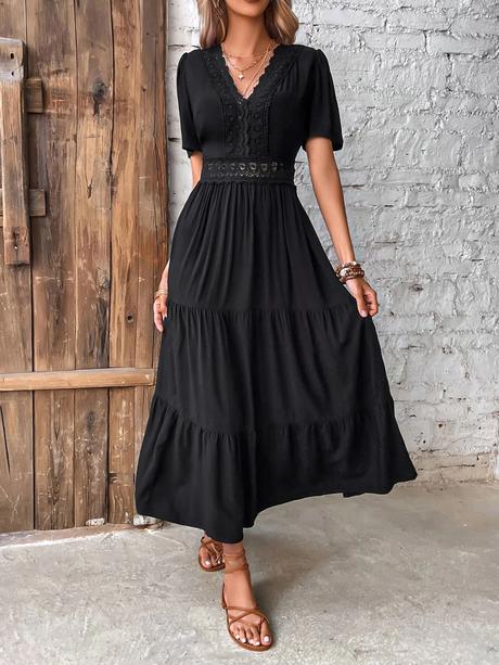 Dlhé šaty s čipkou poštovné zdarma, l / m / s / xl