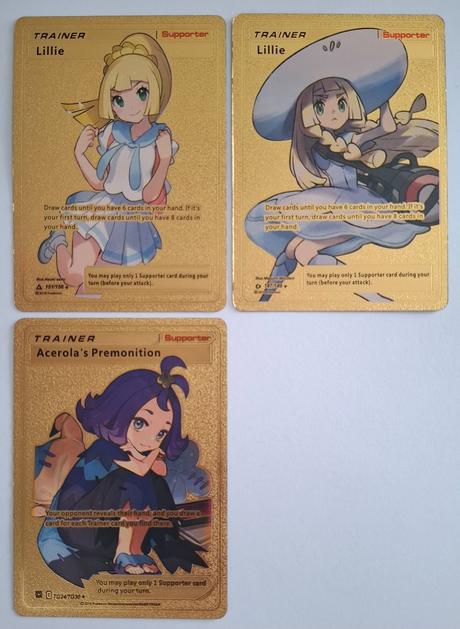 Pokémon karty zlaté plastové, 