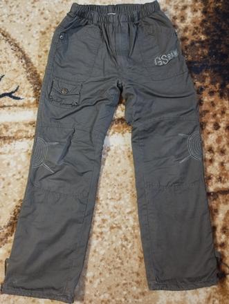 Hnede nohavice zateplene flisom, 134