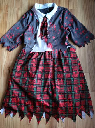 Halloween šaty zombie schoolgirl na 11-12 rokov, 