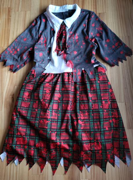 Halloween šaty zombie schoolgirl na 11-12 rokov, 