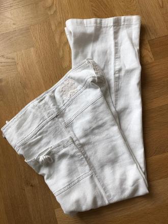 Biele ľanové nohavice, xs, amisu,xs