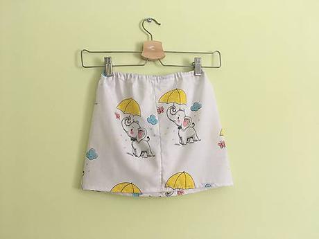 Handmade sukňa slon so žltým dáždnikom, 92