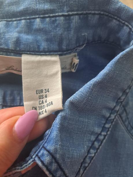 Riflová košela, h&m,34