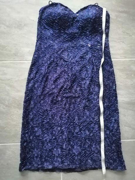 Luxus vyšívané modré šaty petrakocianova, v38-40, 40