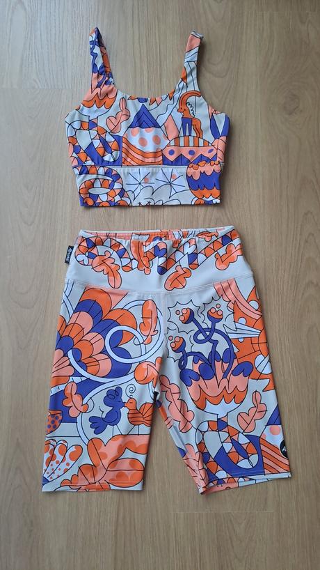 Elastické šortky + crop top abraka, m
