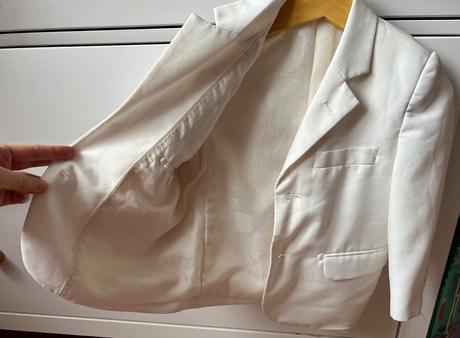 Biele detské unisex sako, 3 - 4 roky, 104