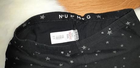 Čierne legíny s hviezdami 140/146, nutmeg,140