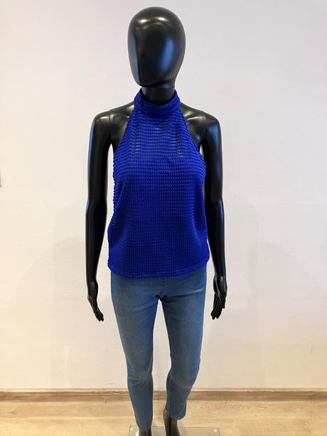 Kráľovskomodrý top okolo krku, m