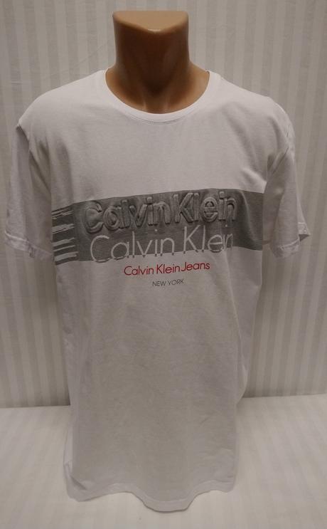 Pánske biele tričko s nápisom, calvin klein, xxl, calvin klein,xxl