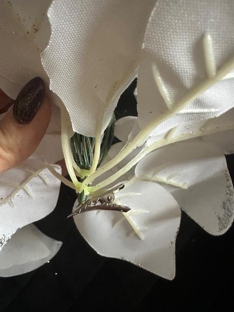 Vianočné ozdoby vianočná ruža biela 7 ks, 