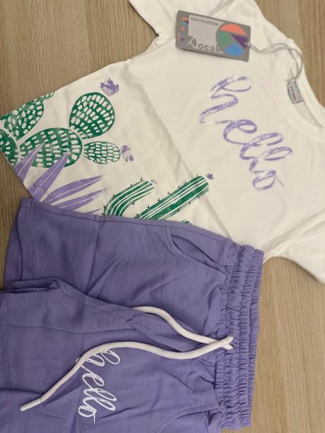 Set hello fialový, 98 - 140