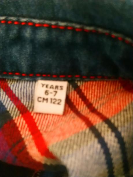 Modrá riflová košeľa, athletic, 116-122 cm, 122