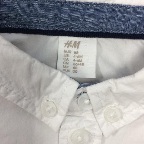 Košeľa biela chlapčenská h&m č.68, 4-6m, h&m,68