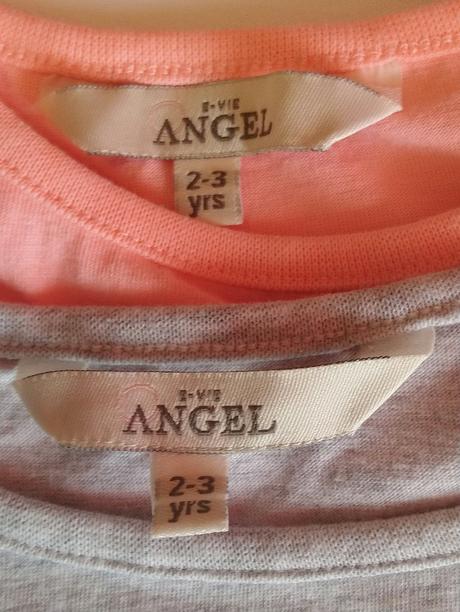 2 ks tričiek ružové a sivé na 2-3 roky, angel, evie angel,92