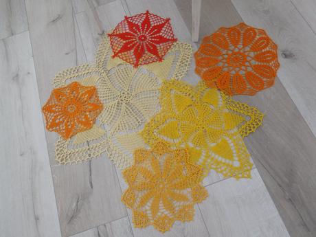 Háčkované oranžové dečky, 