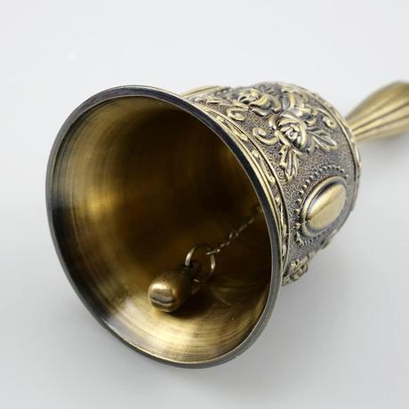 Zvonček s rukoväťou vintage medený,