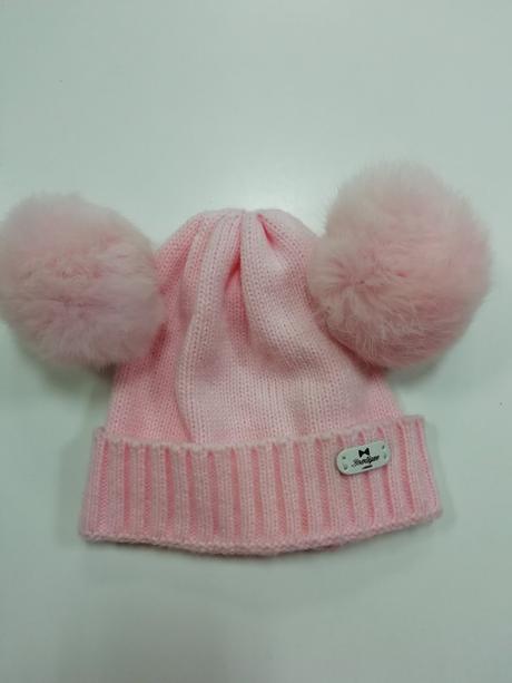 Ružová čiapka s dvoma brmbolcami boutique, 86