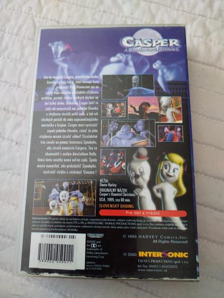 Retro vhs kazeta casper a strašidelné vianoce,