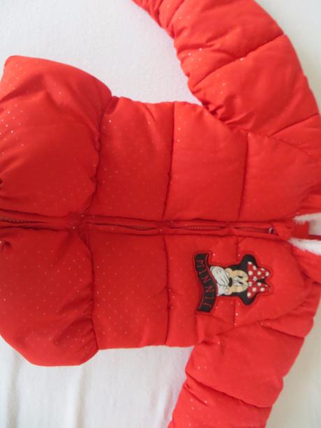 Červená zimná bunda minnie, disney,86
