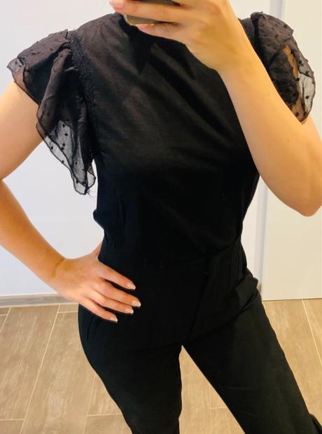 Čierne tričko s volánmi, amisu,xs