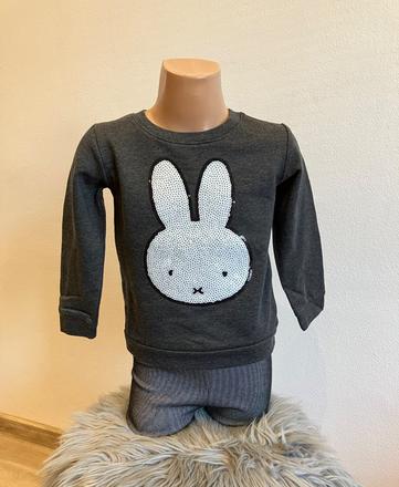 Dievčenská mikina s flitrami zajačik h&m (2-4 r.), h&m,98