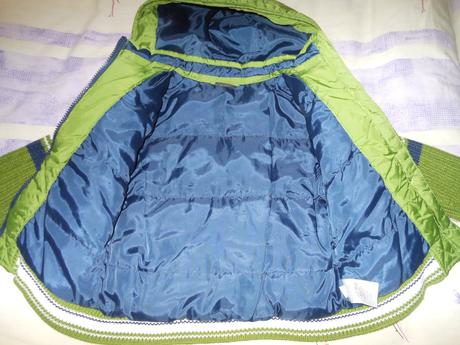 Zelená bundička next s pletenými rukávmi 98, next,98