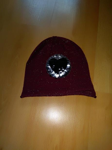 Bordová čiapka trblietky 8-15r., 134