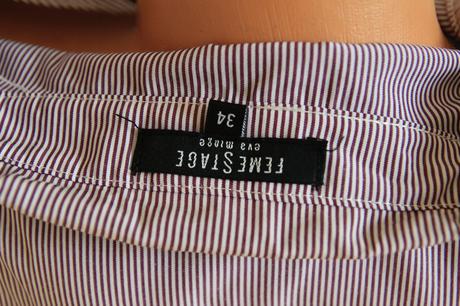 Fialovo biela bavlnená košeľa, eva minge, xs, xs