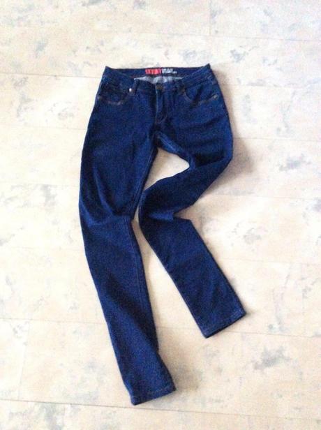 Elastické jegínsy marshmallow č. 38/32, denim,s