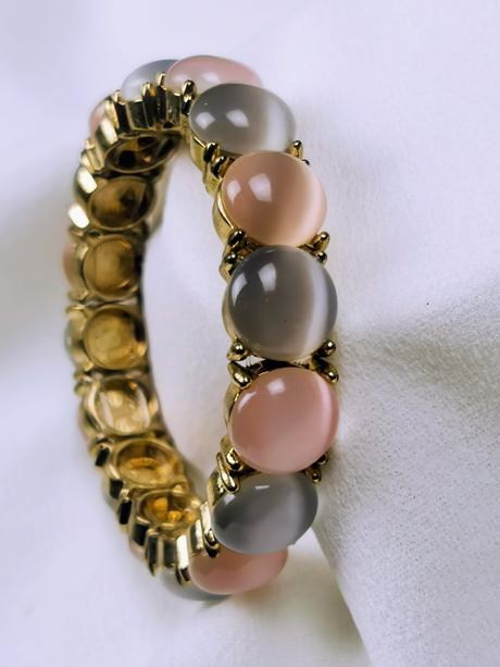 Bijou brigitte - elastický náramok šedá/ružová, bijou brigitte