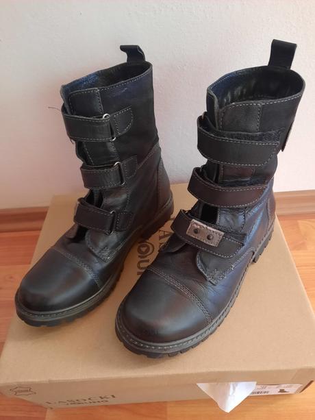 Chlapcenske kozene čižmy vysoké 2x, lasocki,35