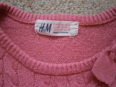 Ružový pulovrík, h&m,128