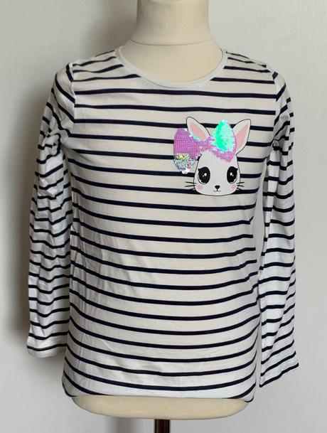 H&m tričko so zajačikom a mašličkou, h&m,122