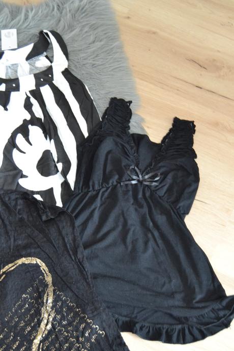 Balík čierno bielych tričiek 5ks/8e, veľkosť m, m