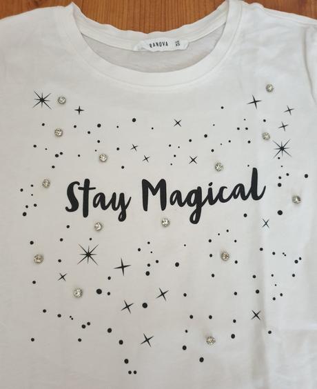 Bavlnené tričko s trblietavými kamienkami, terranova,xs