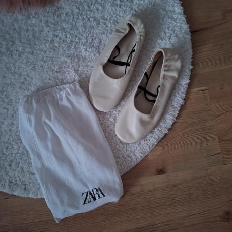 Tanečné balerinky zara kožené, 38