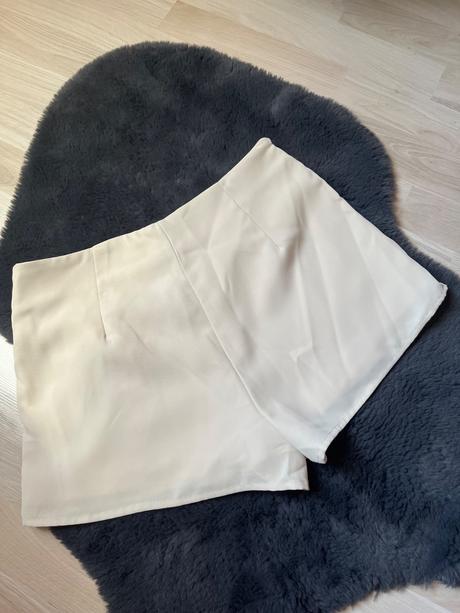 Bežove šortky skort kraťasy s vysokym pasom shein, m