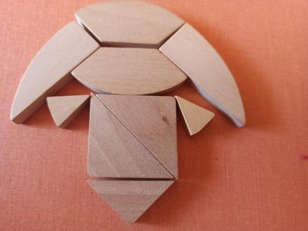 -drevená skladačka v platenom vrecku, 